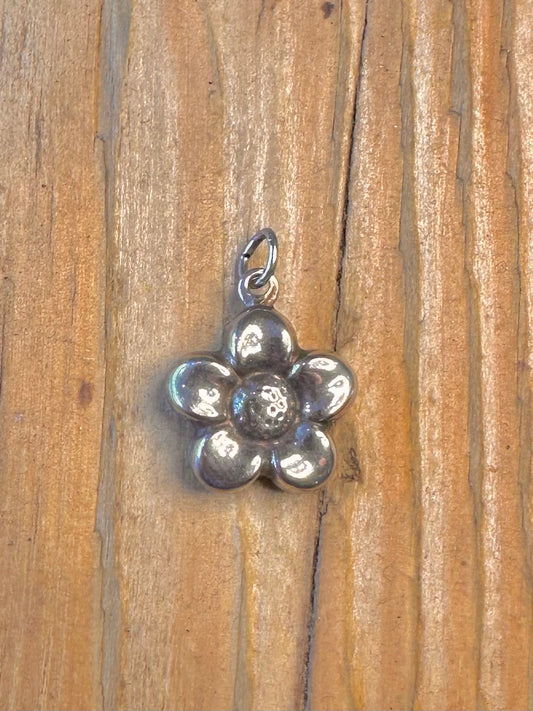 Flower Double Sided 925 Sterling Silver Pendant
