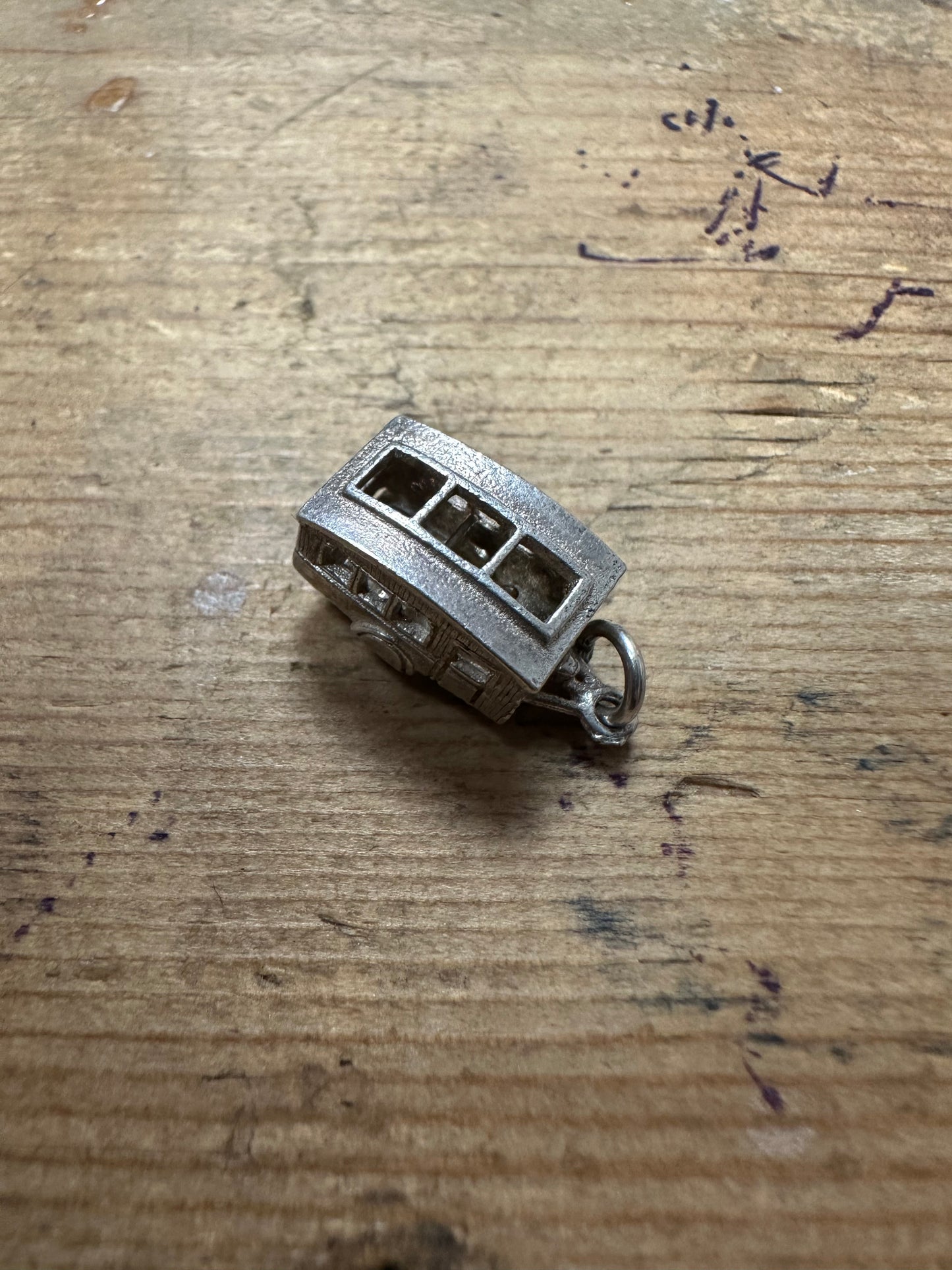 Vintage Caravan Articulated 925 Silver Charm Pendant