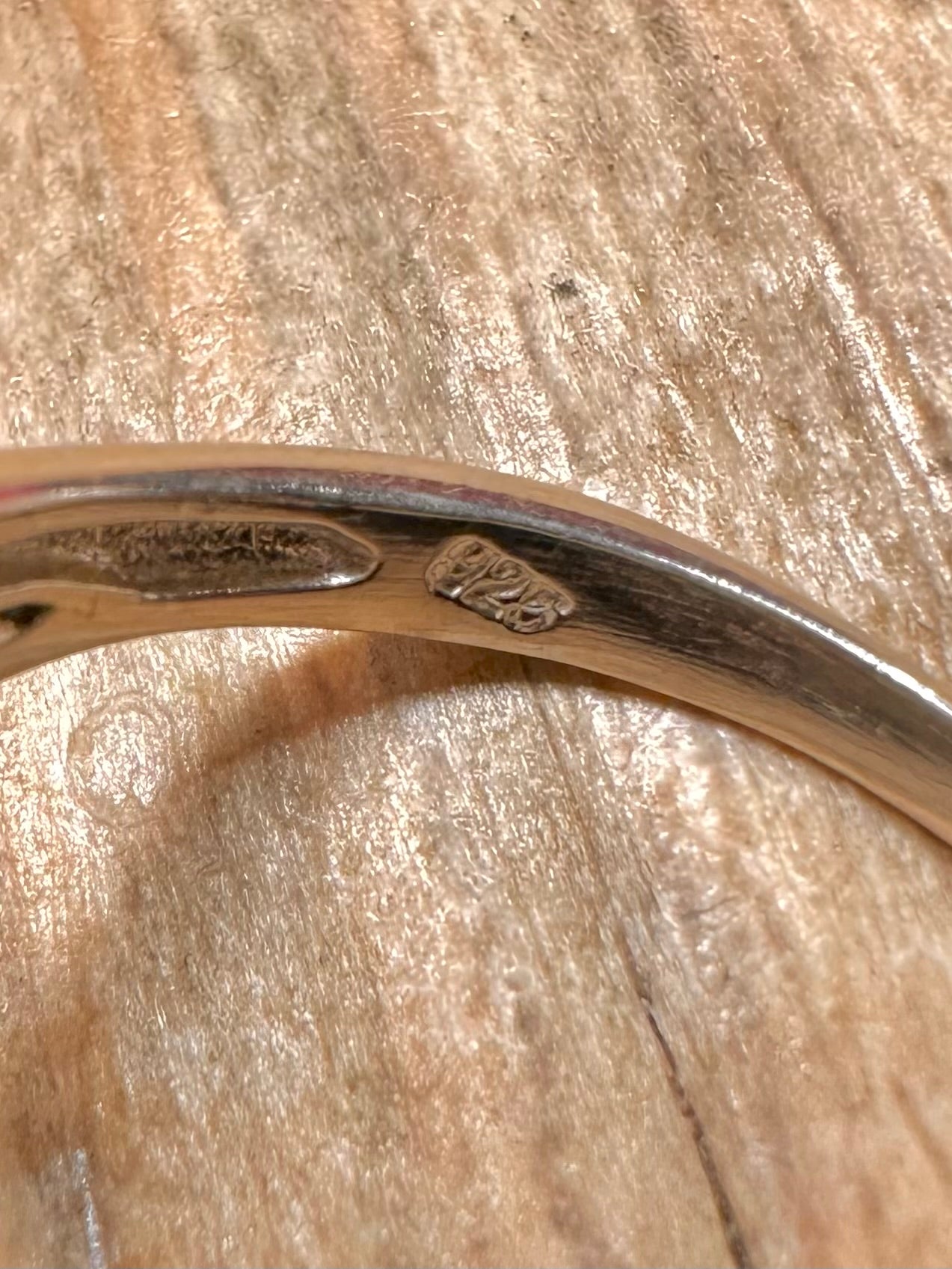 Modernist Abstract Purple Amethyst and Dark Blue Stone 925 Sterling Silver Size O Ring