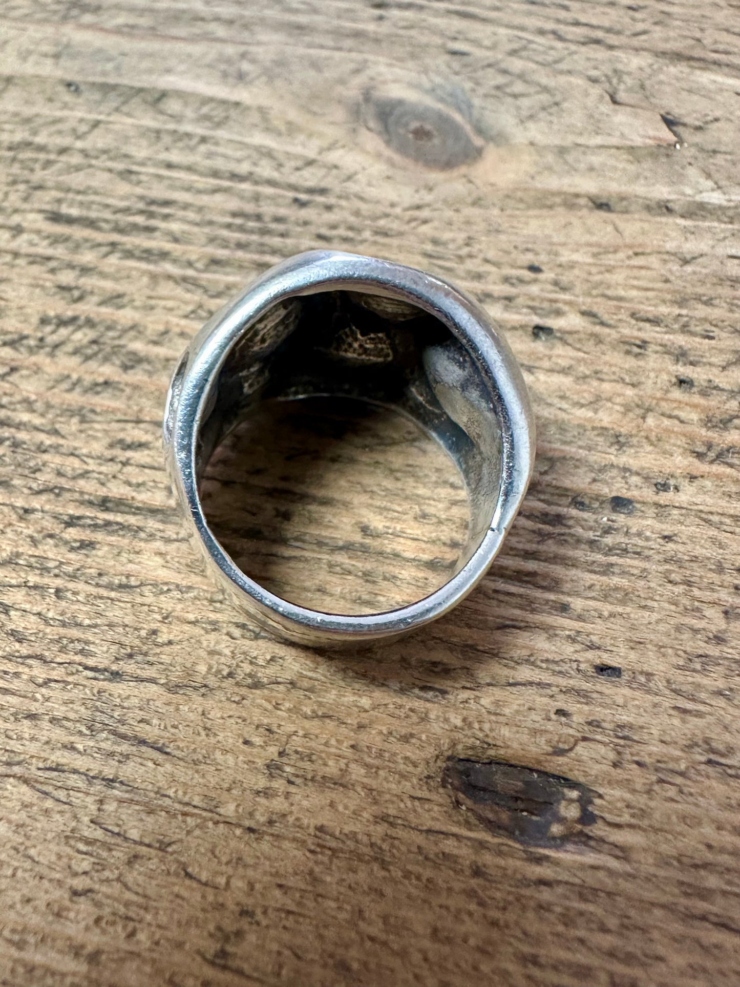 Vintage Abstract Circles 925 Silver Size M1/2 Ring
