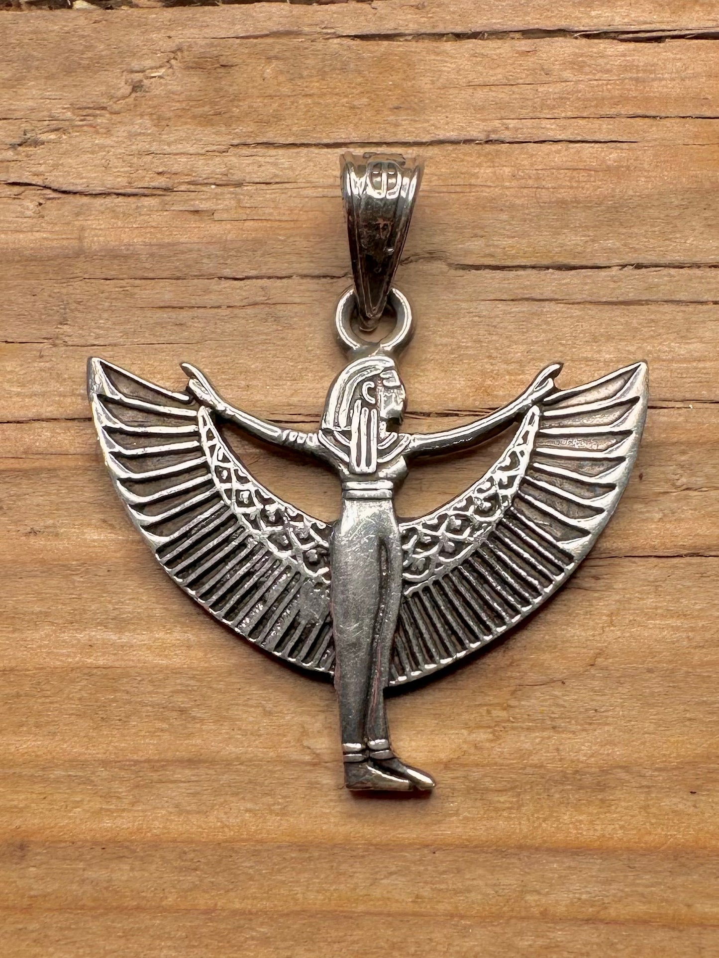 Vintage Ägyptische Göttin 925 Sterling Silber Anhänger