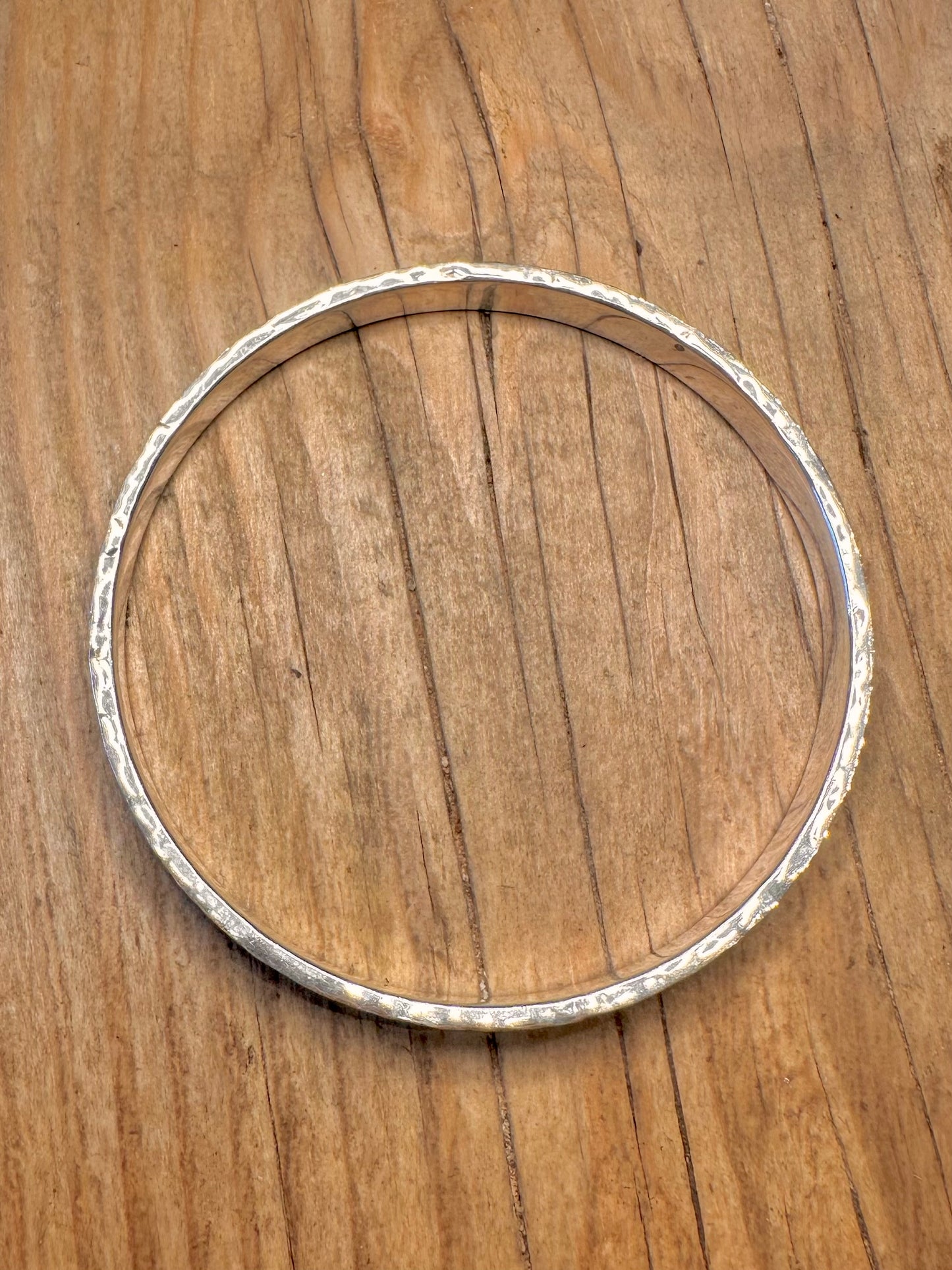 Vintage 1998 Chunky Hammered Textured 925 Sterling Silver Edinburgh Bangle