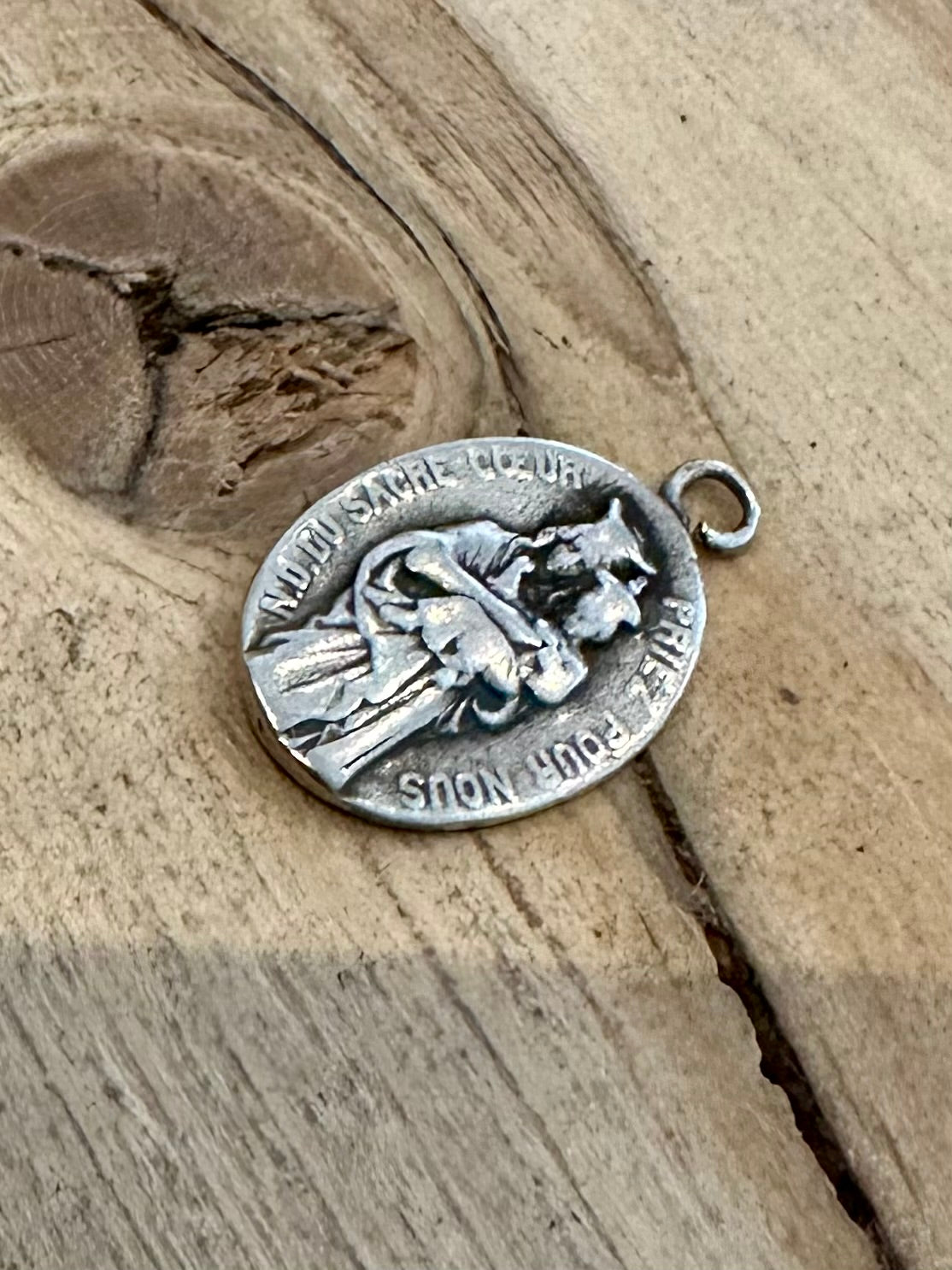 Vintage Medal ND Touted Graces Our Lady Graces Silver Pendant