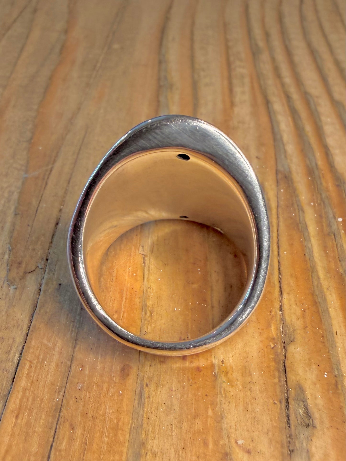 Modernist Large Curved 925 Sterling Silver Size U Ring