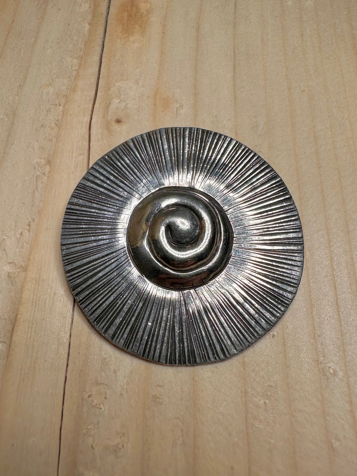 Large Ray Spiral Statement 925 Sterling Silver Pendant