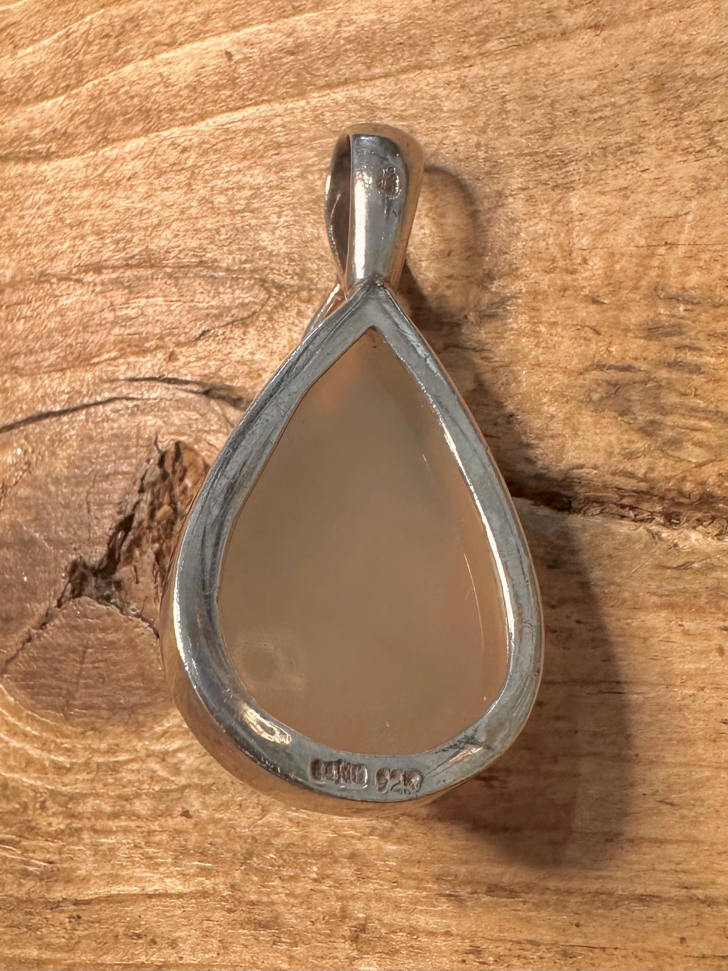 Abstract Druzy Blue Topaz Leaf 925 Silver Pendant