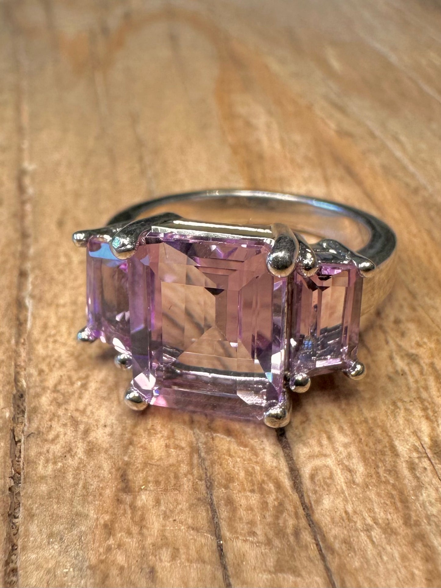 Vintage Amethyst 925 Sterling Silver Size N Ring