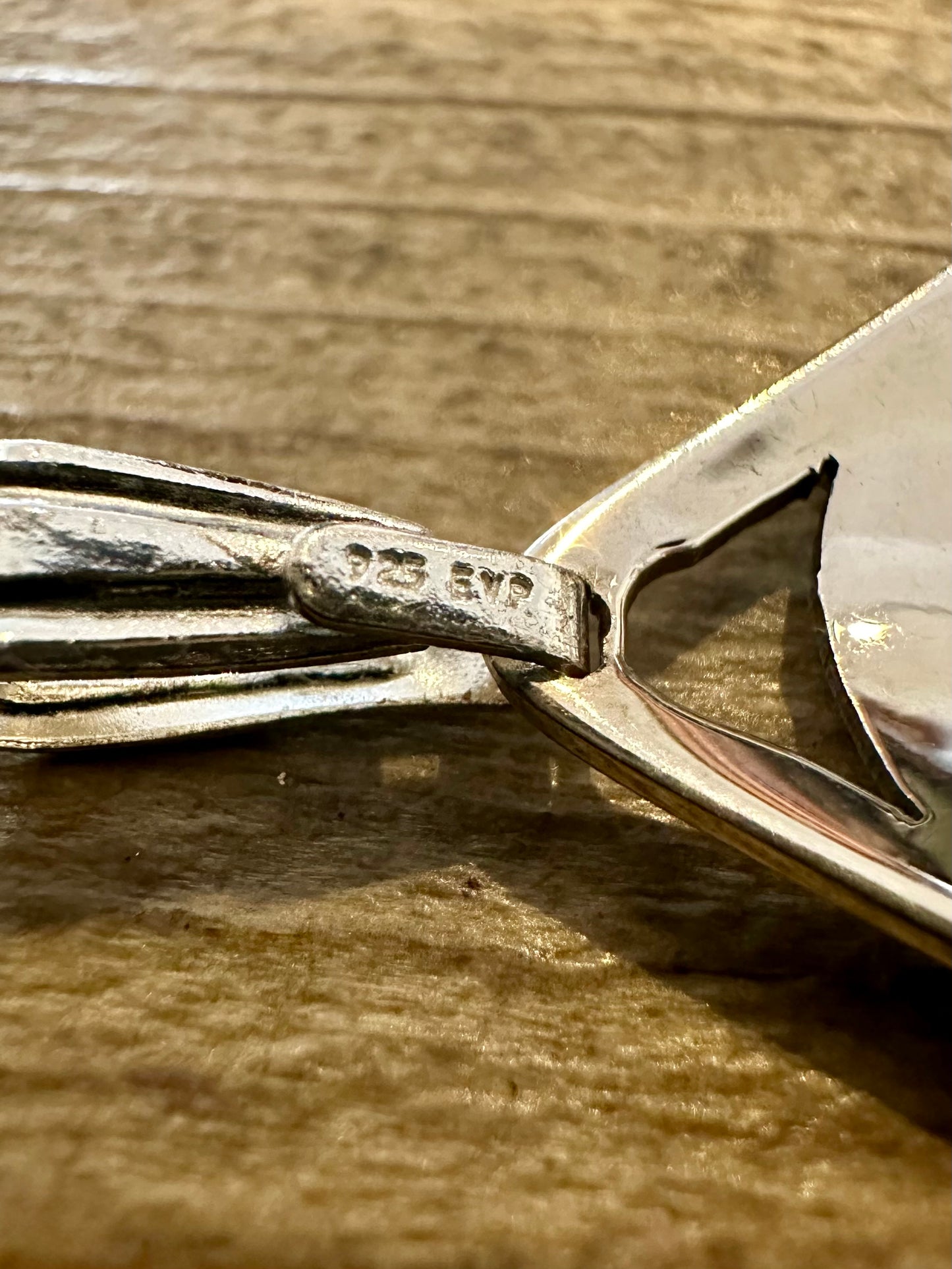 Vintage Hummingbird Carved 925 Silver Pendant