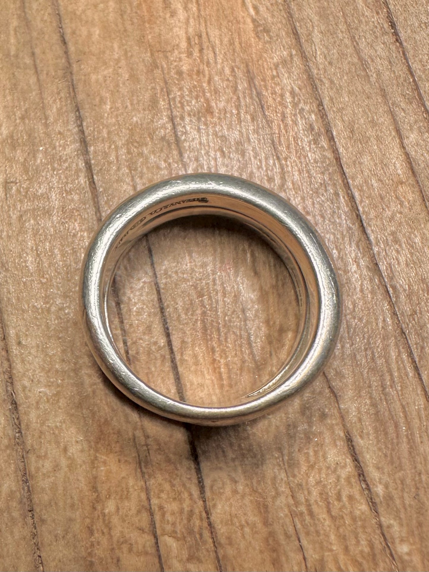 Vintage Tiffany & Co Zig Zag Band Italy 925 Sterling Silver Size O Ring