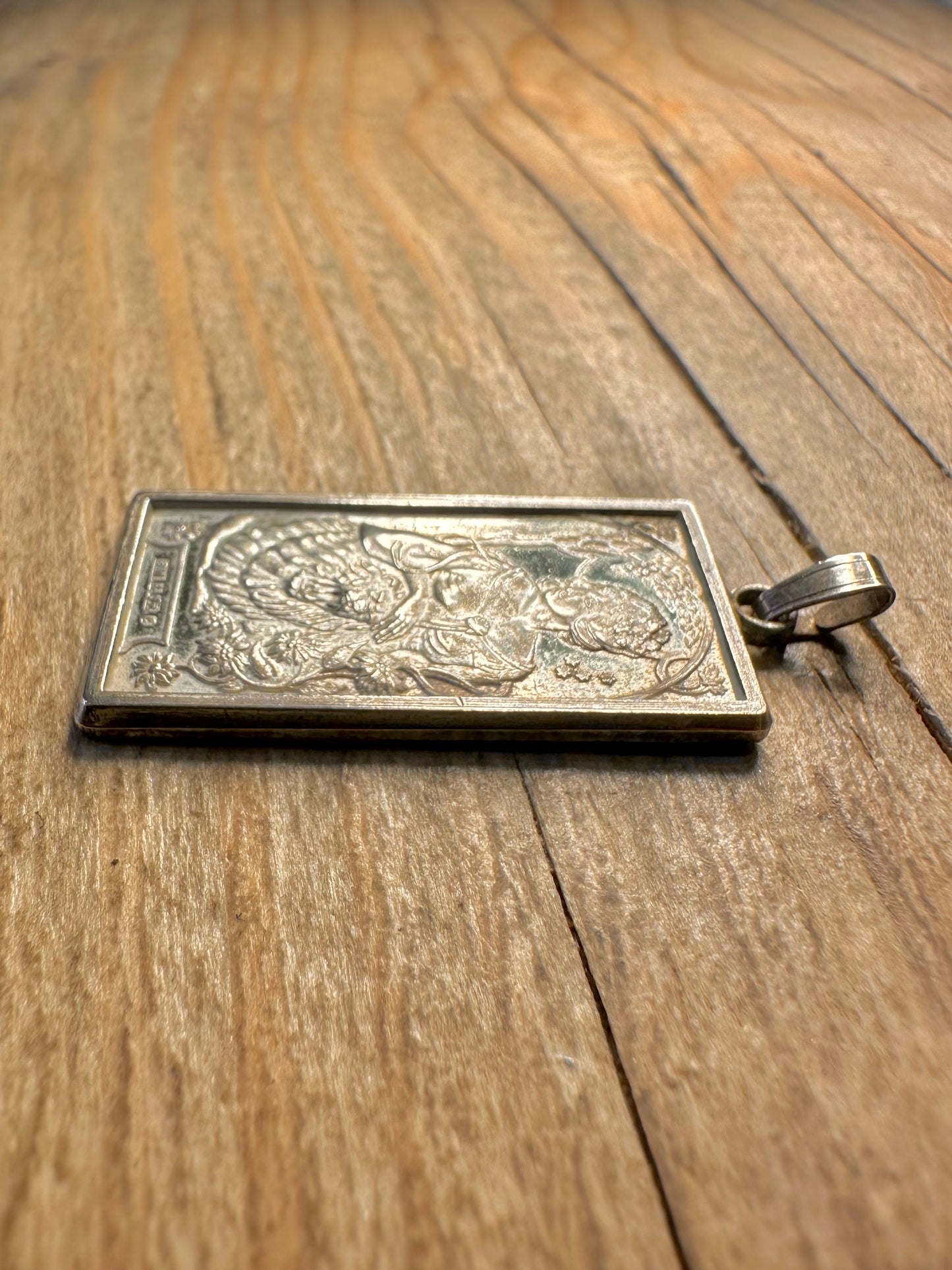 Vintage 1979 Art Nouveau Women and Lion Zodiac Leo 925 Sterling Silver Pendant