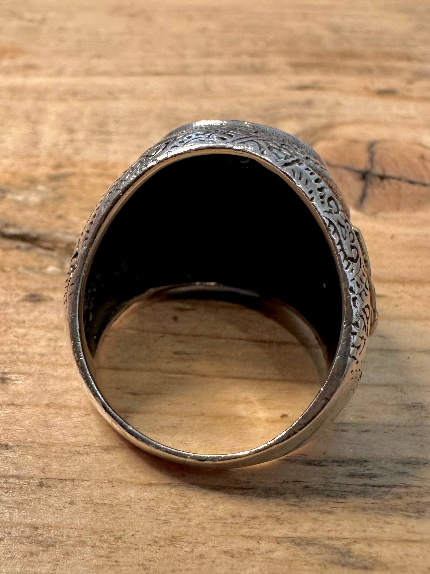 Vintage Ganesha Gold and 925 Silver Size P Ring