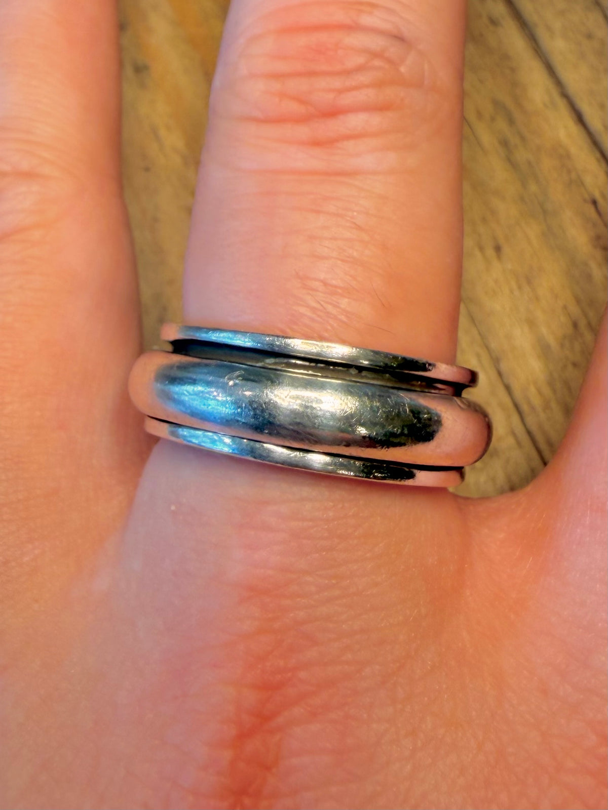 Heavy Band Spinner 925 Sterling Silver Size V Ring