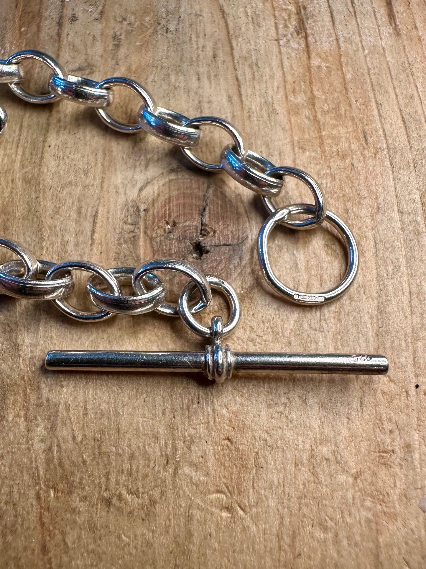 Paper Link Chain 1996 T Bar 925 Sterling Silver 21 to 24 inch Necklace