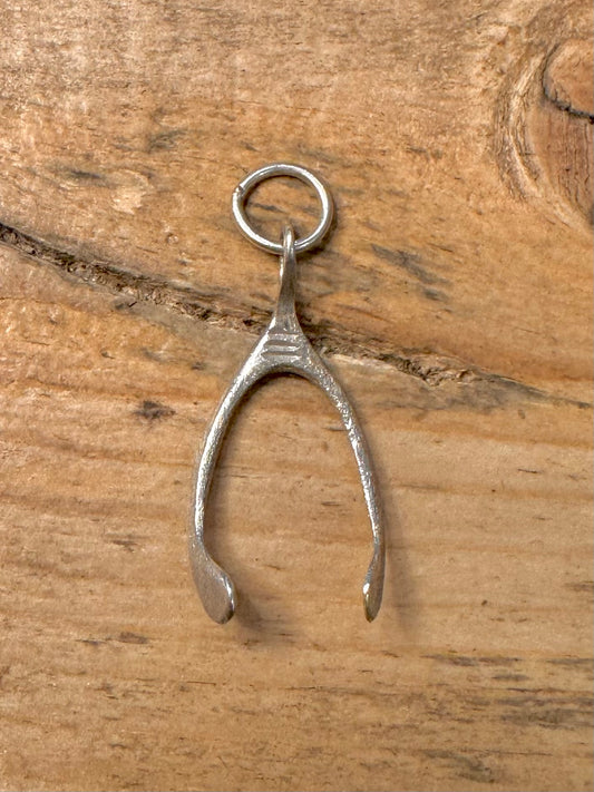Vintage Handmade Wishbone 925 Silver Pendant