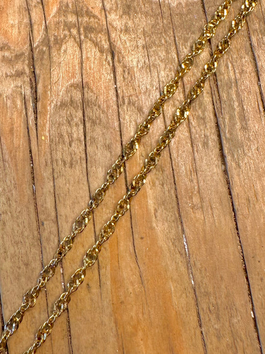 Rope Chain Milor Italy Gold on 925 Sterling Silver 24 inch Necklace