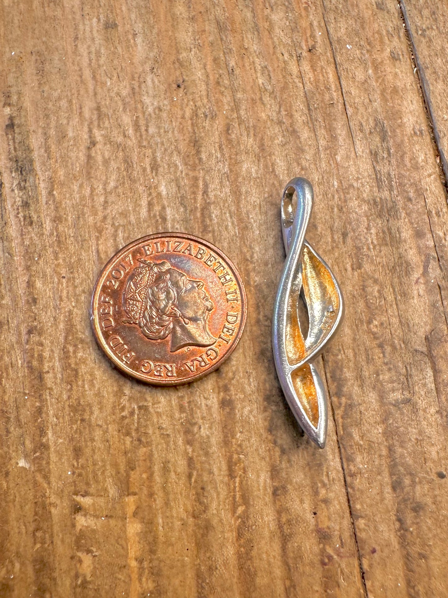 Abstract Modernist Swirl 925 Sterling Silver Pendant