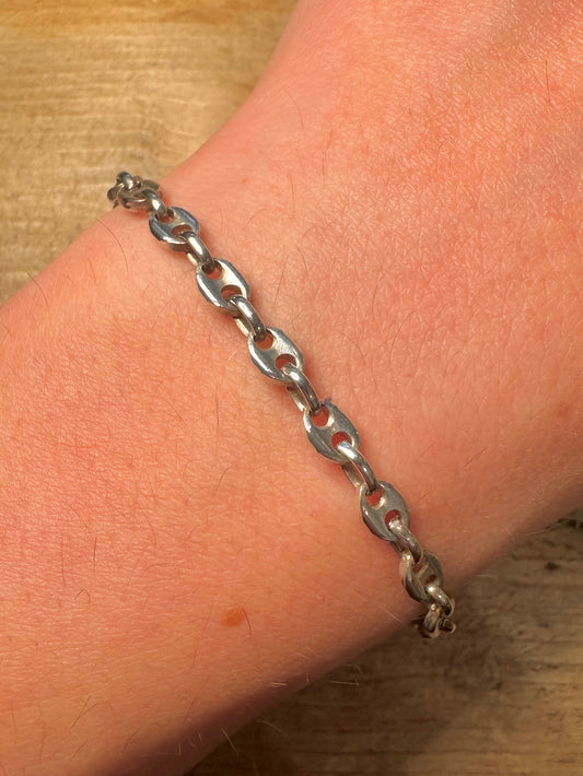 Vintage Mariner Link Italy 925 Silver 7.2 inch Bracelet