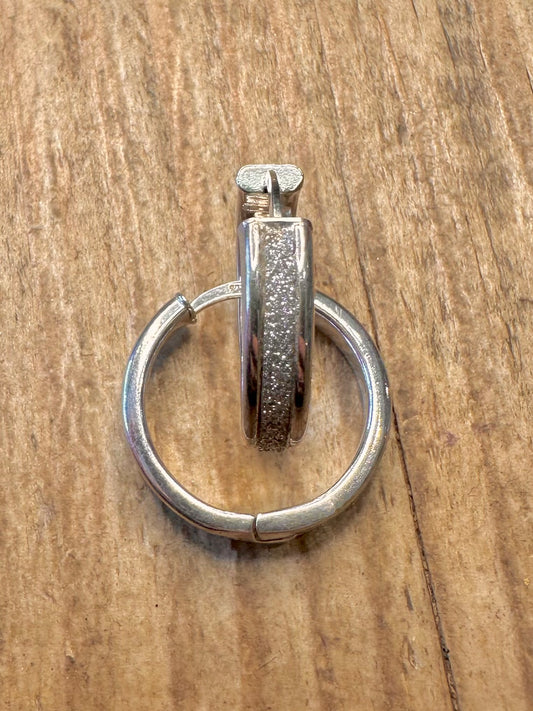 Glitter Hoops 925 Sterling Silver Earrings