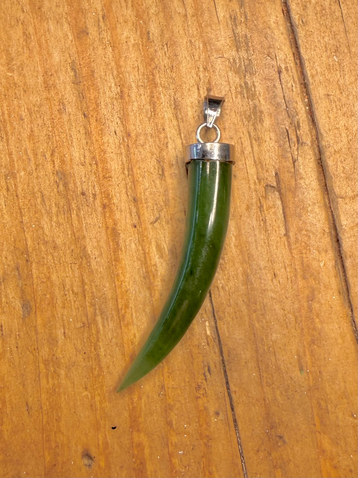 Jade Horn 925 Sterling Silver Pendant