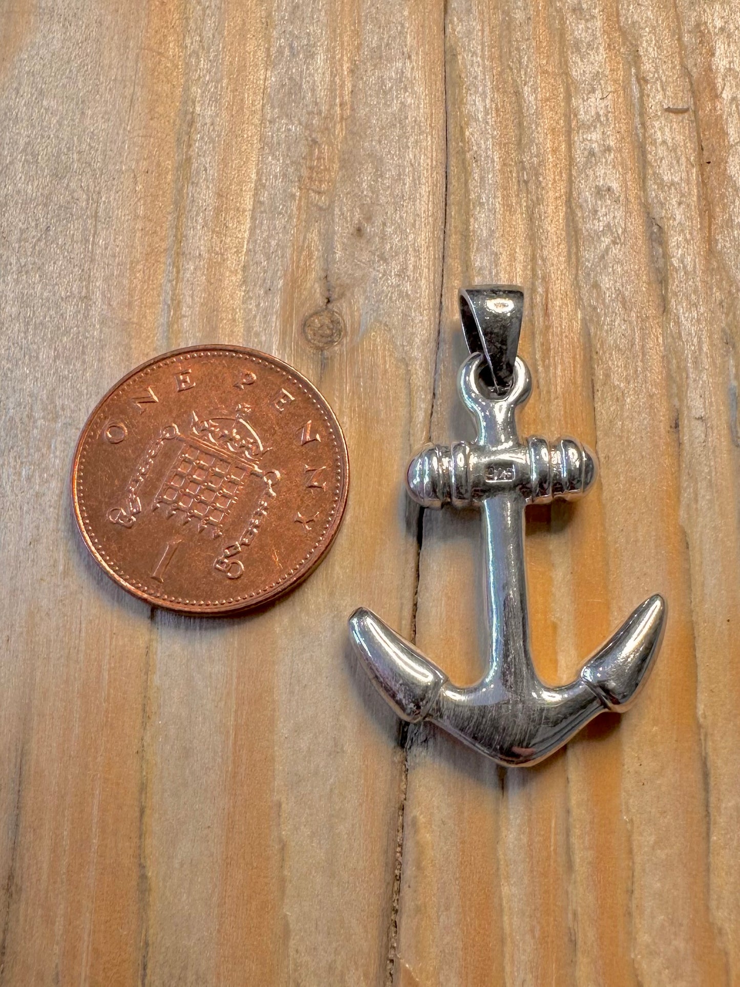 Vintage Anchor 925 Silver Pendant