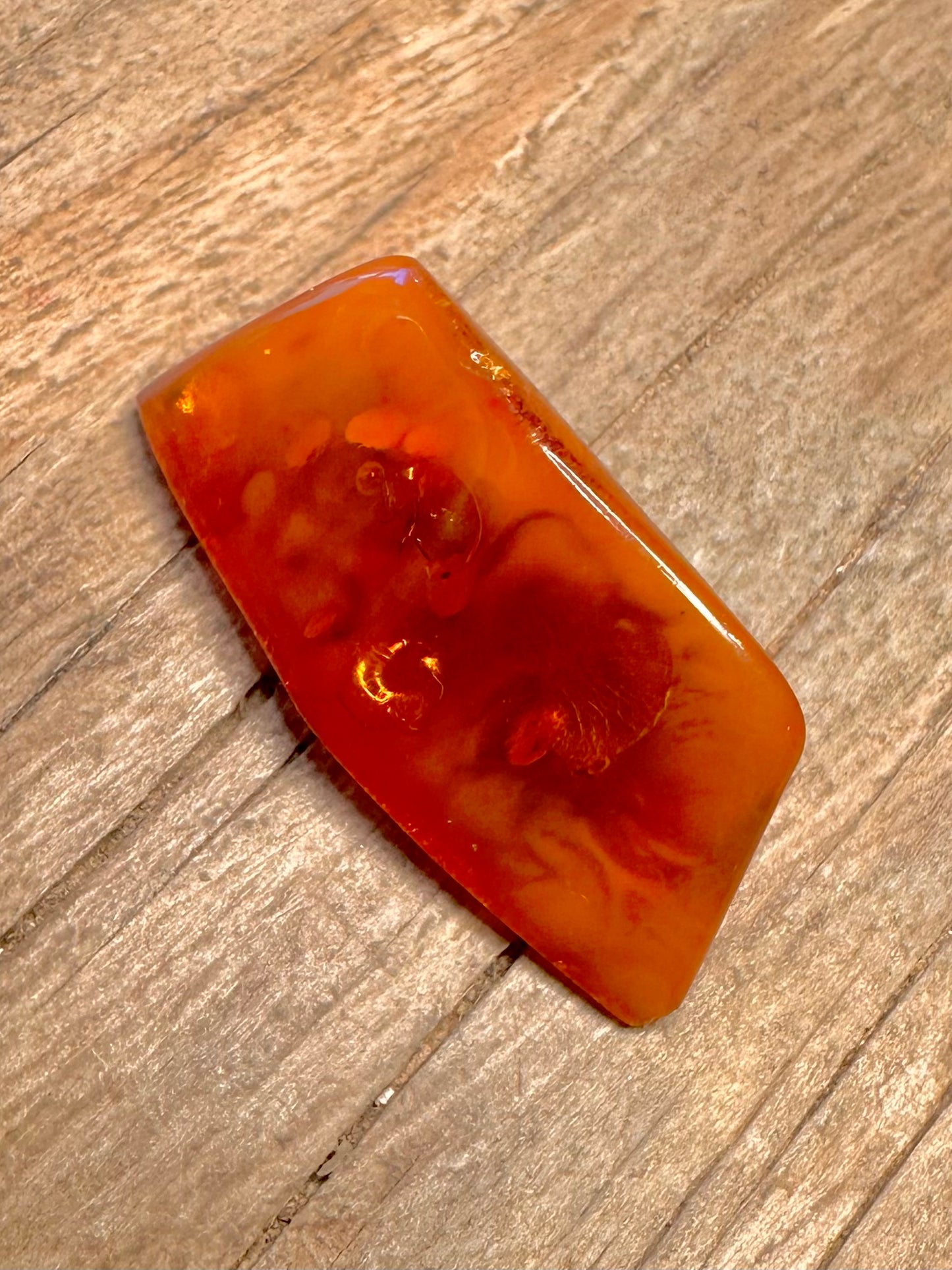 Vintage Amber Brass Brooch