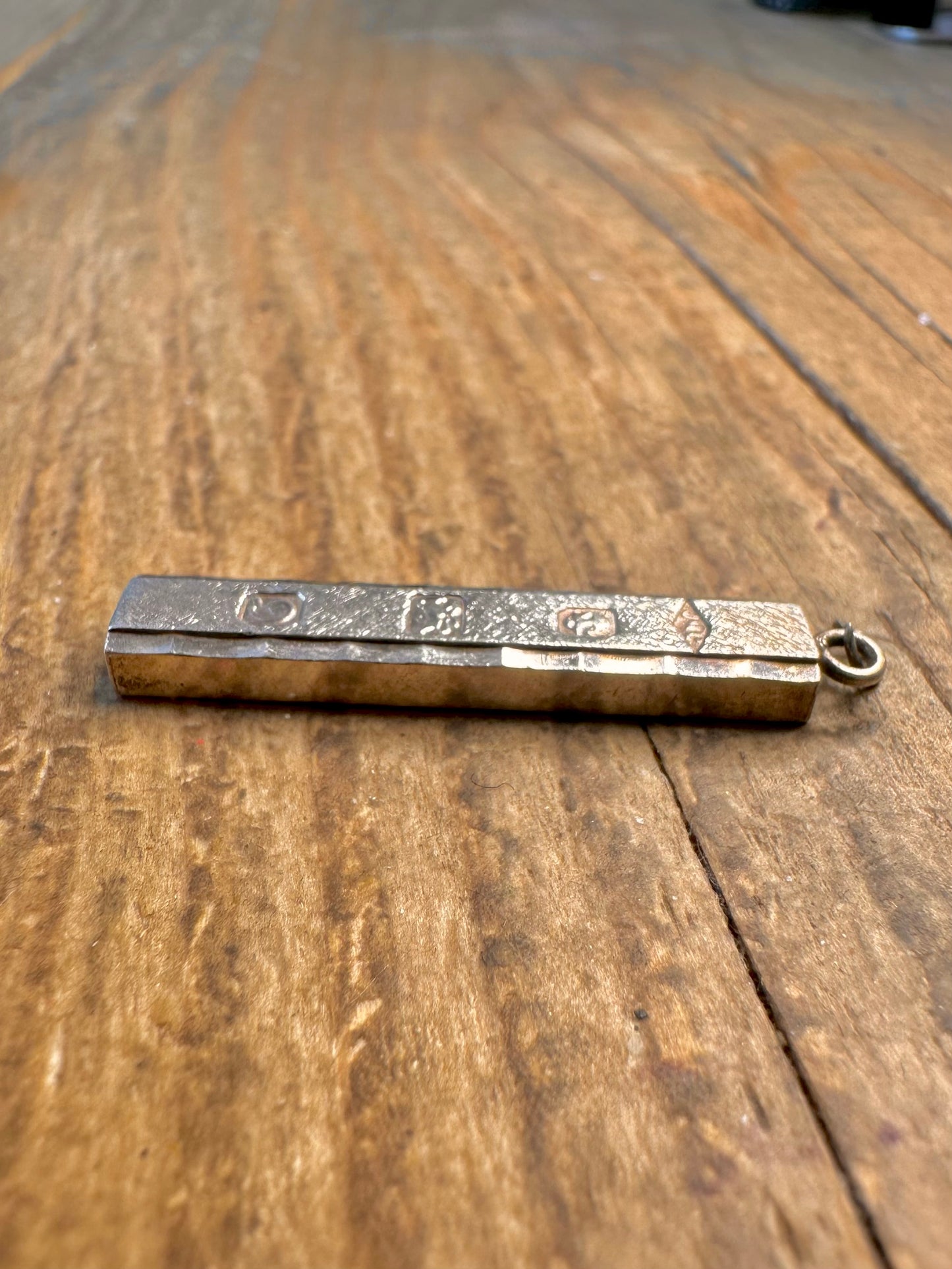 Ingot 1978 Textured 925 Sterling Silver Pendant
