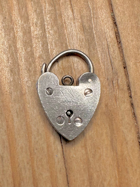 Vintage 1963 Heart Padlock 925 Sterling Silver Pendant