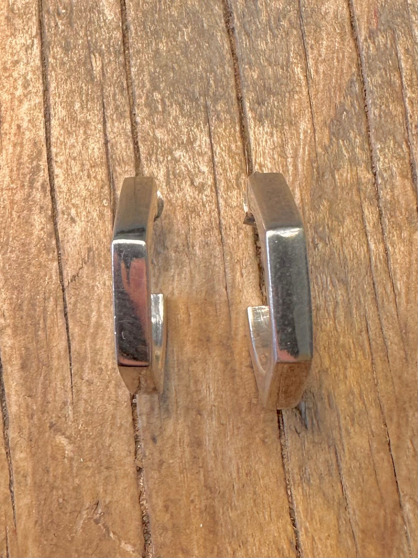 Geometric Hoops 925 Sterling Silver Earrings