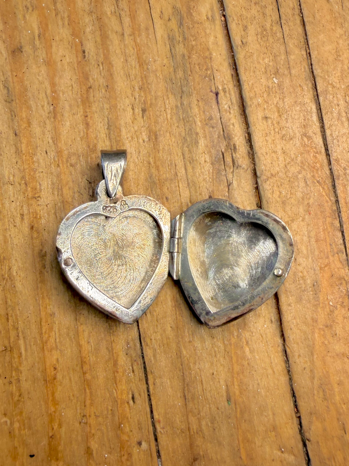 Heart Engraved Locket 925 Sterling Silver Pendant