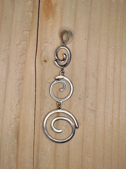 Triple Spiral 925 Sterling Silver Pendant