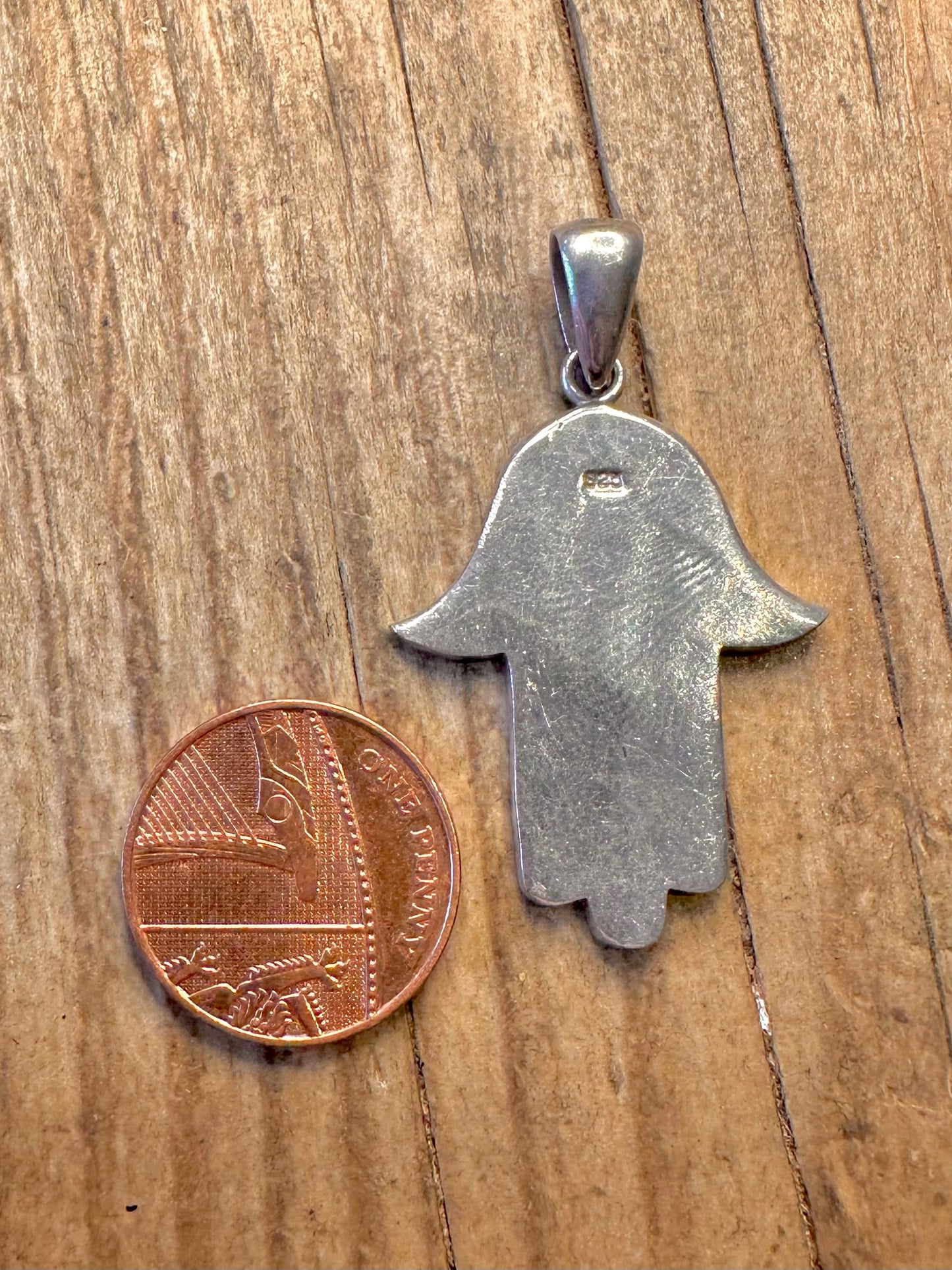 Multi Colour Mother of Pearl Hamsa 925 Sterling Silver Pendant