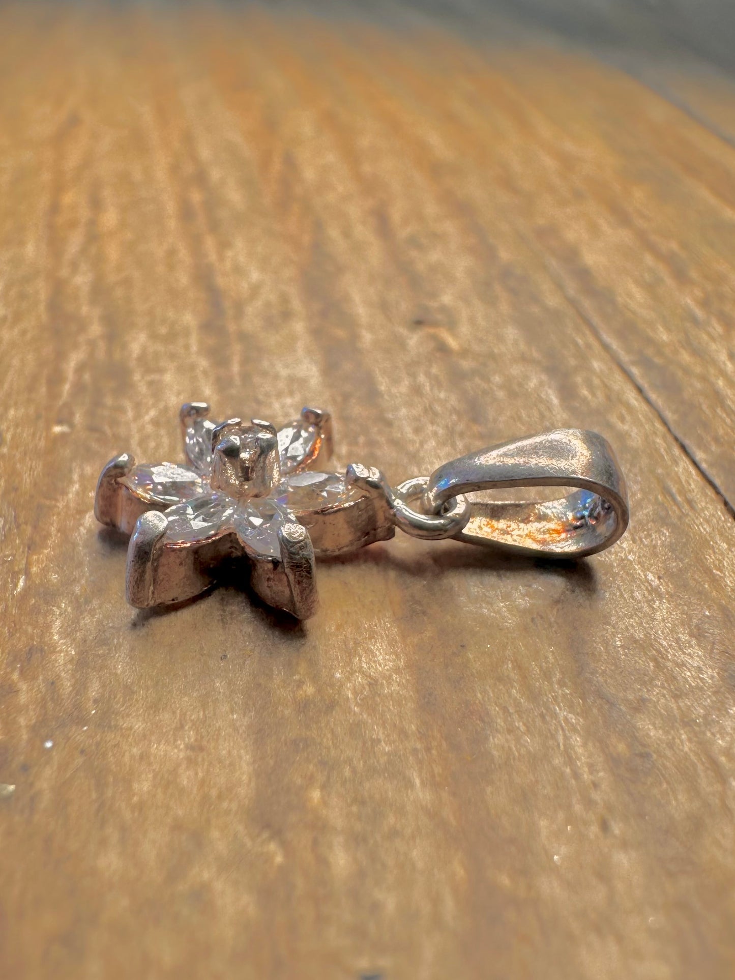 Flower CZ Cluster 925 Sterling Silver Pendant