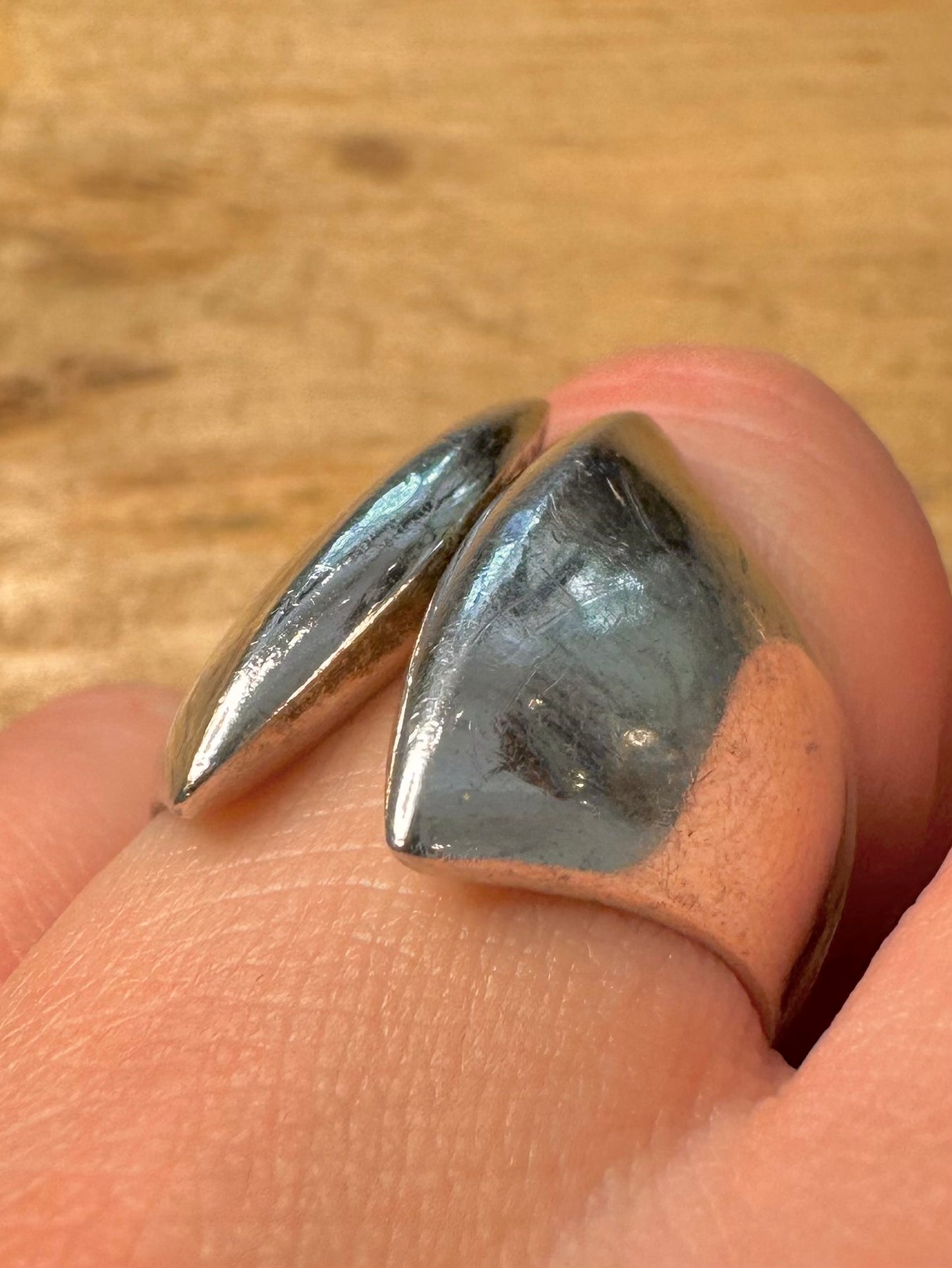 Abstract Modernist 925 Silver Size P1/2 Ring