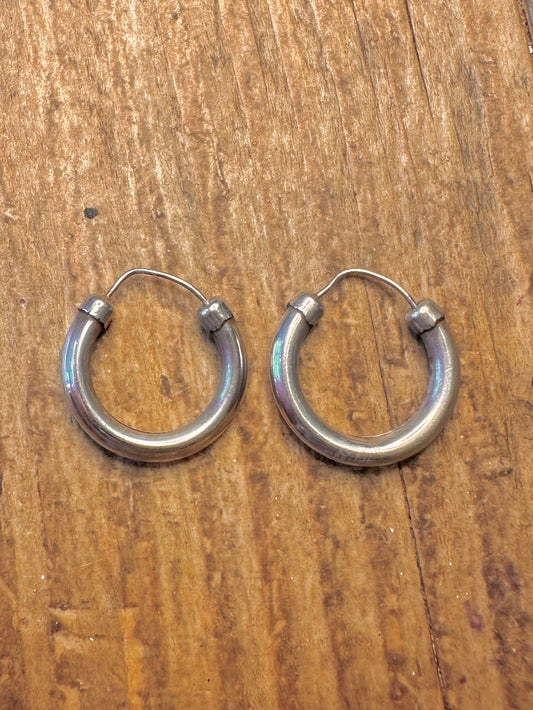 Thick Hoops 925 Sterling Silver Earrings