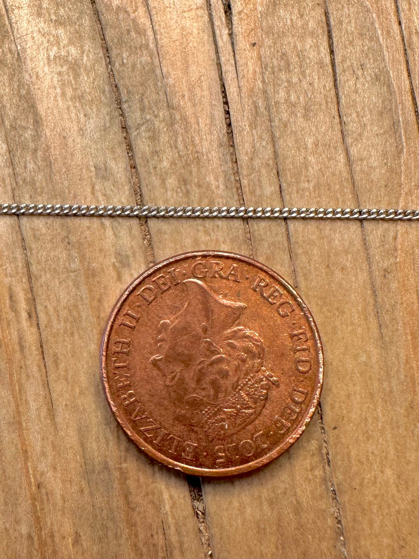 Vintage Fine Curb Chain Italy 925 Sterling Silver 16.2 inch Necklace