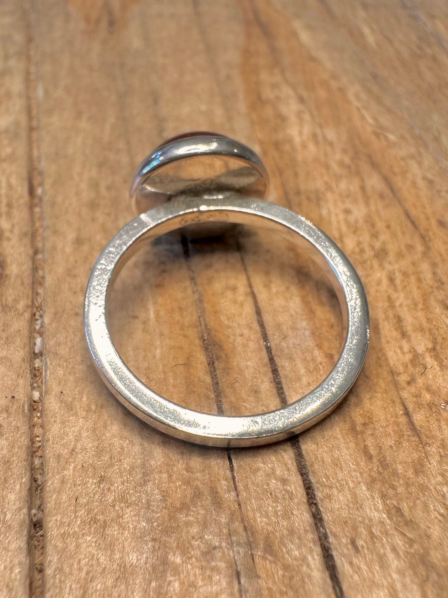 Vintage Carnelian Circle 925 Sterling Silver Size K Ring