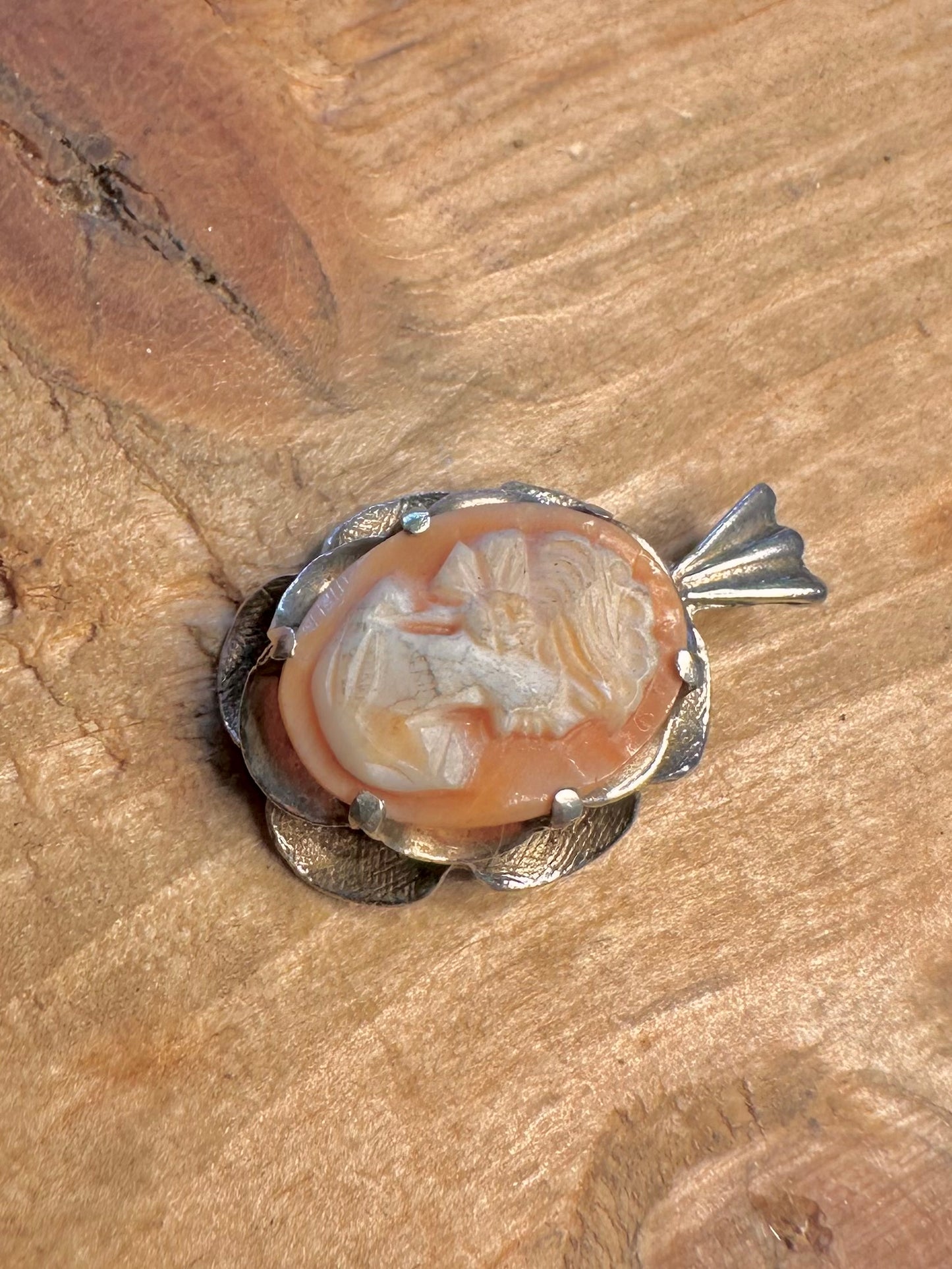 Cameo 1974 Scolloped Mount 925 Sterling Silver Pendant
