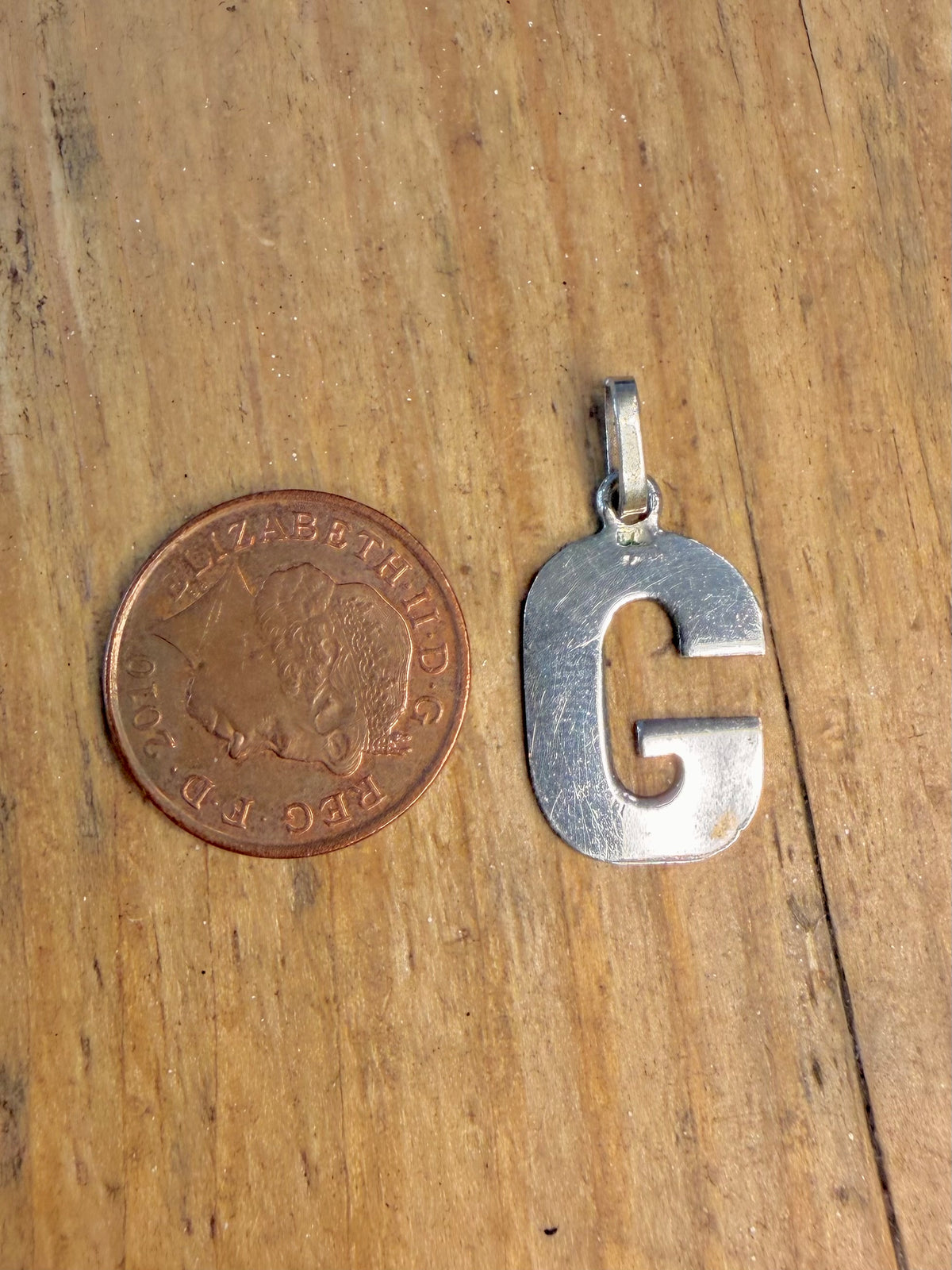 Letter G Initial 925 Sterling Silver Pendant