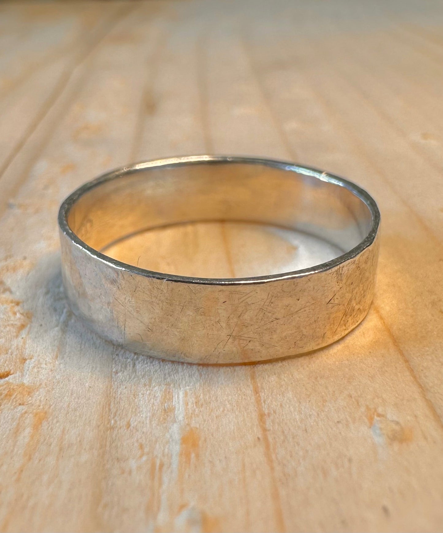 Hammered Band 925 Sterling Silver Size U Ring
