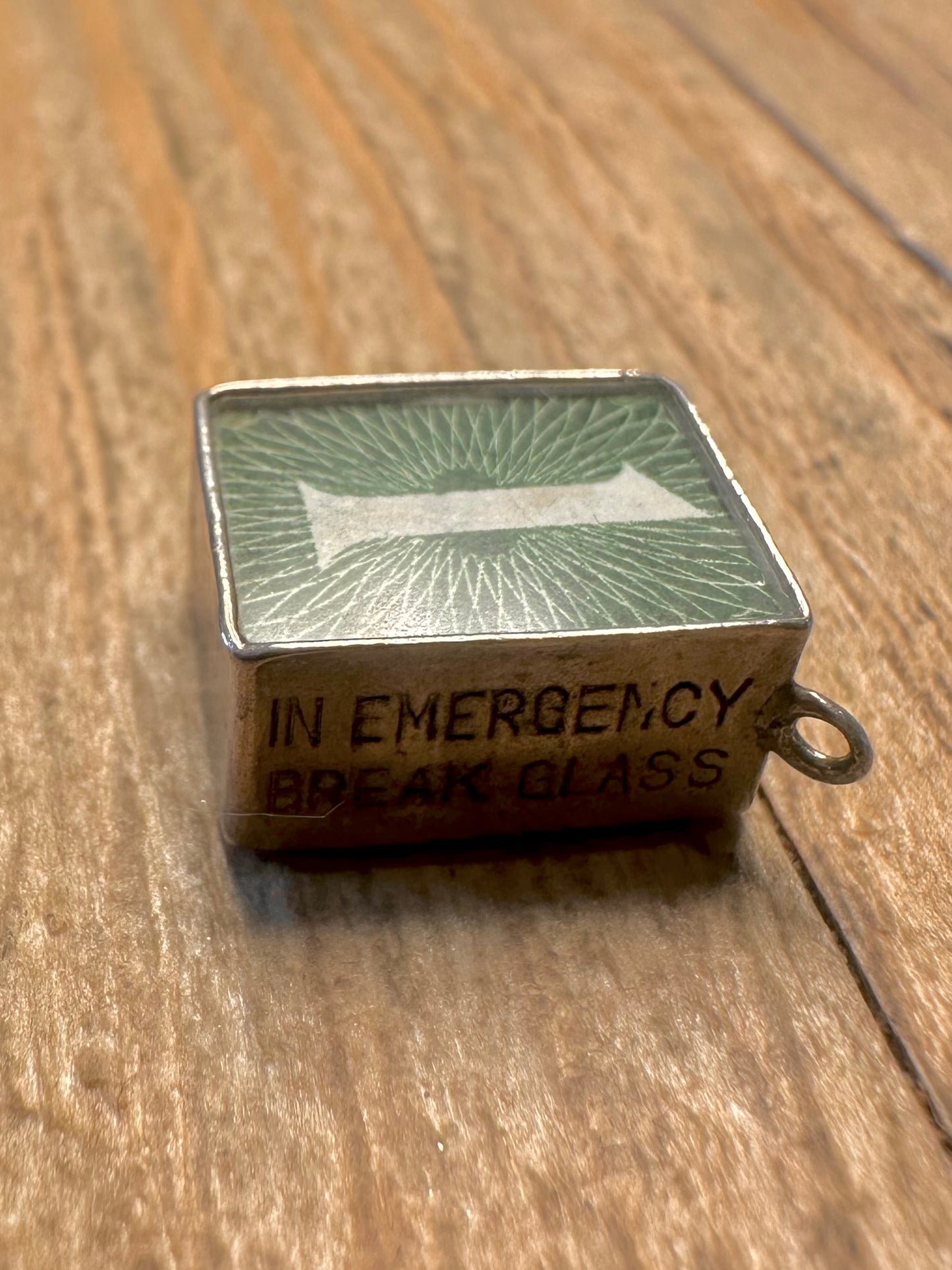 Vintage Pound Note ‘In Emergency Break Glass’ 925 Sterling Silver Charm Pendant