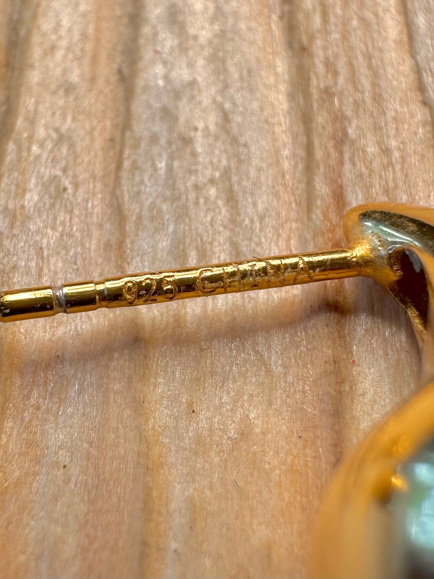 Modernist Gold Teardrop 925 Silver Earrings