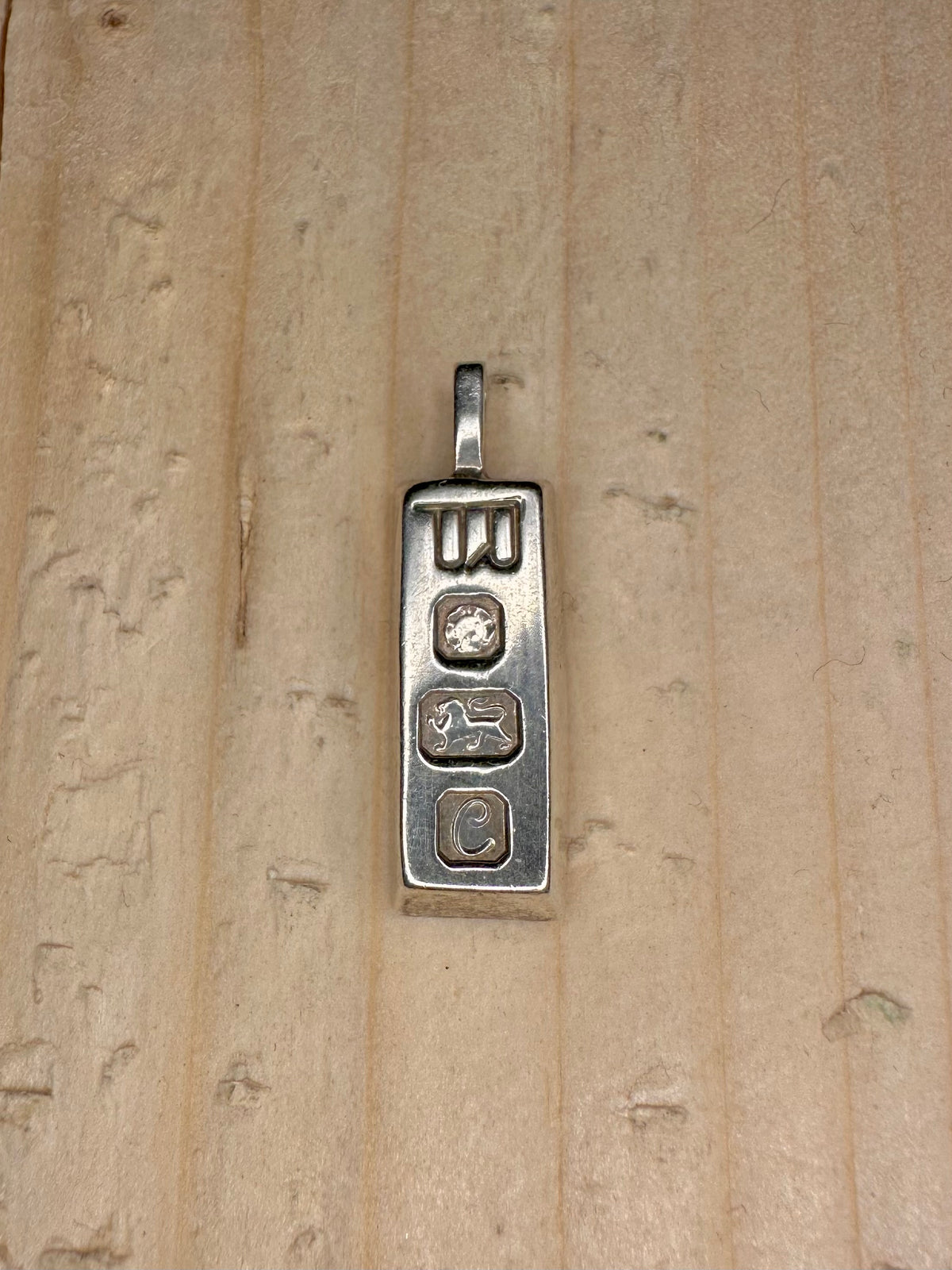 Ingot 1977 Sheffield 925 Sterling Silver Pendant