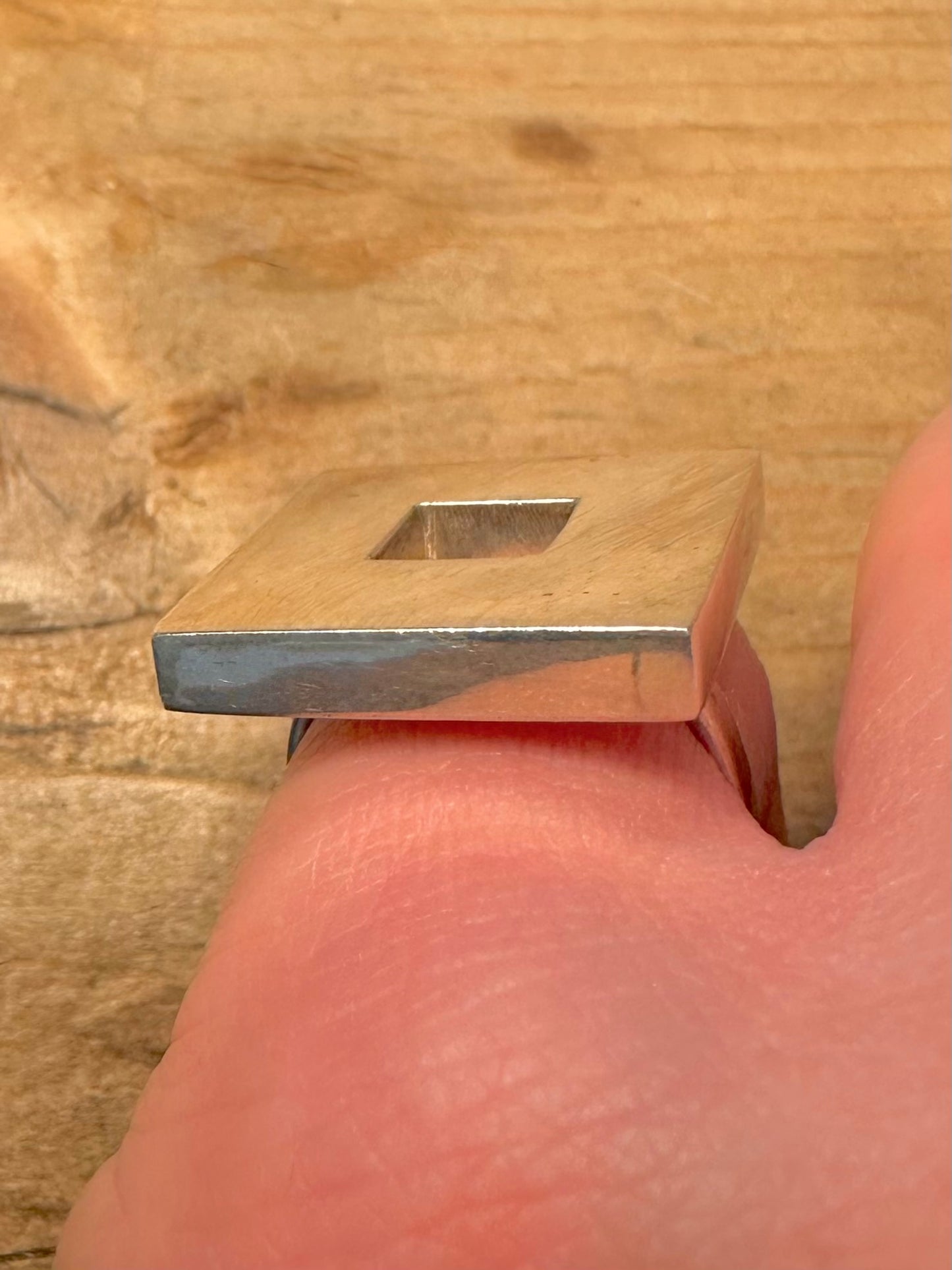 Abstract Square 925 Silver Size O Ring