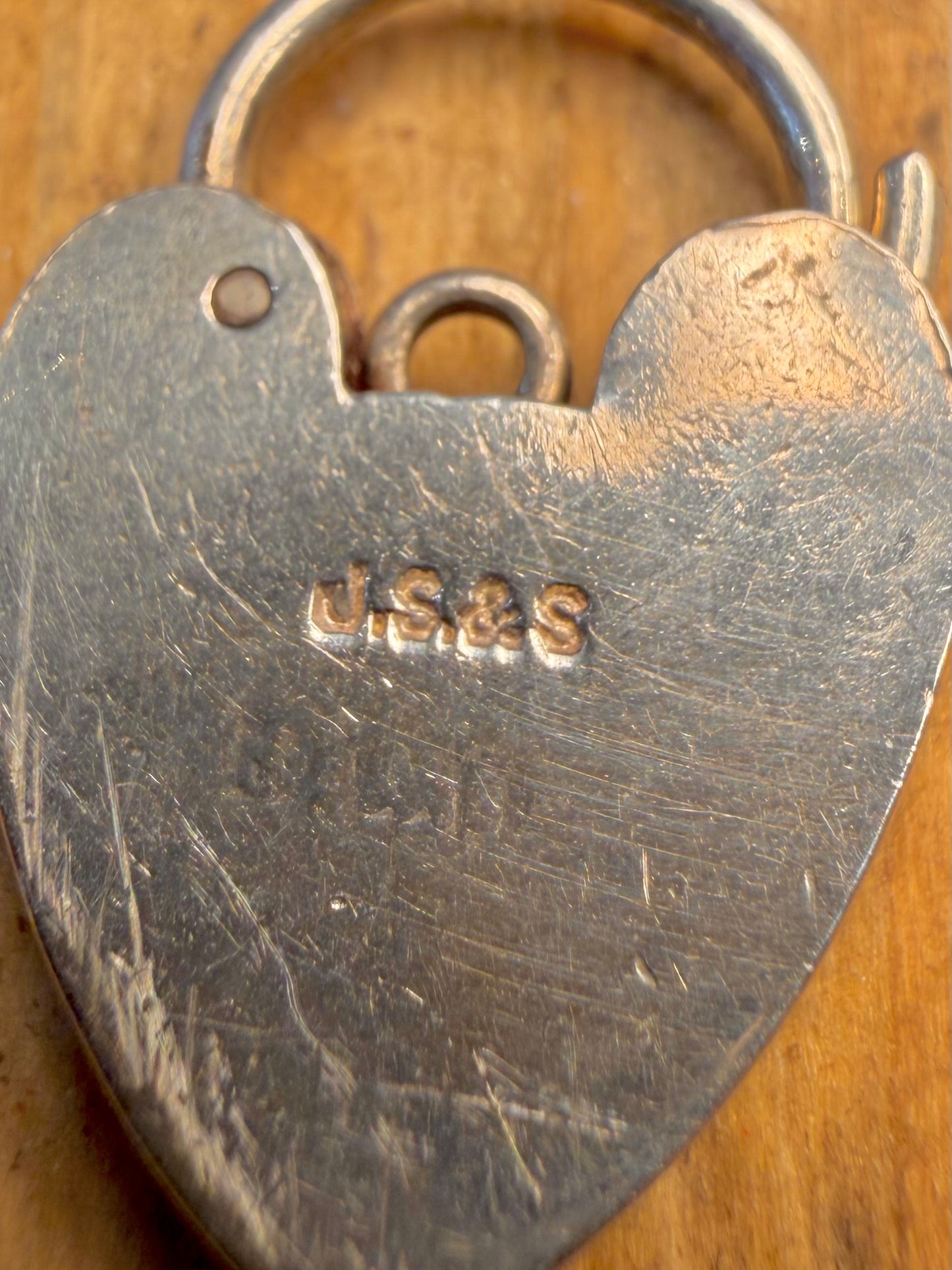 Heart Padlock Maker J.S&S 925 Sterling Silver Pendant