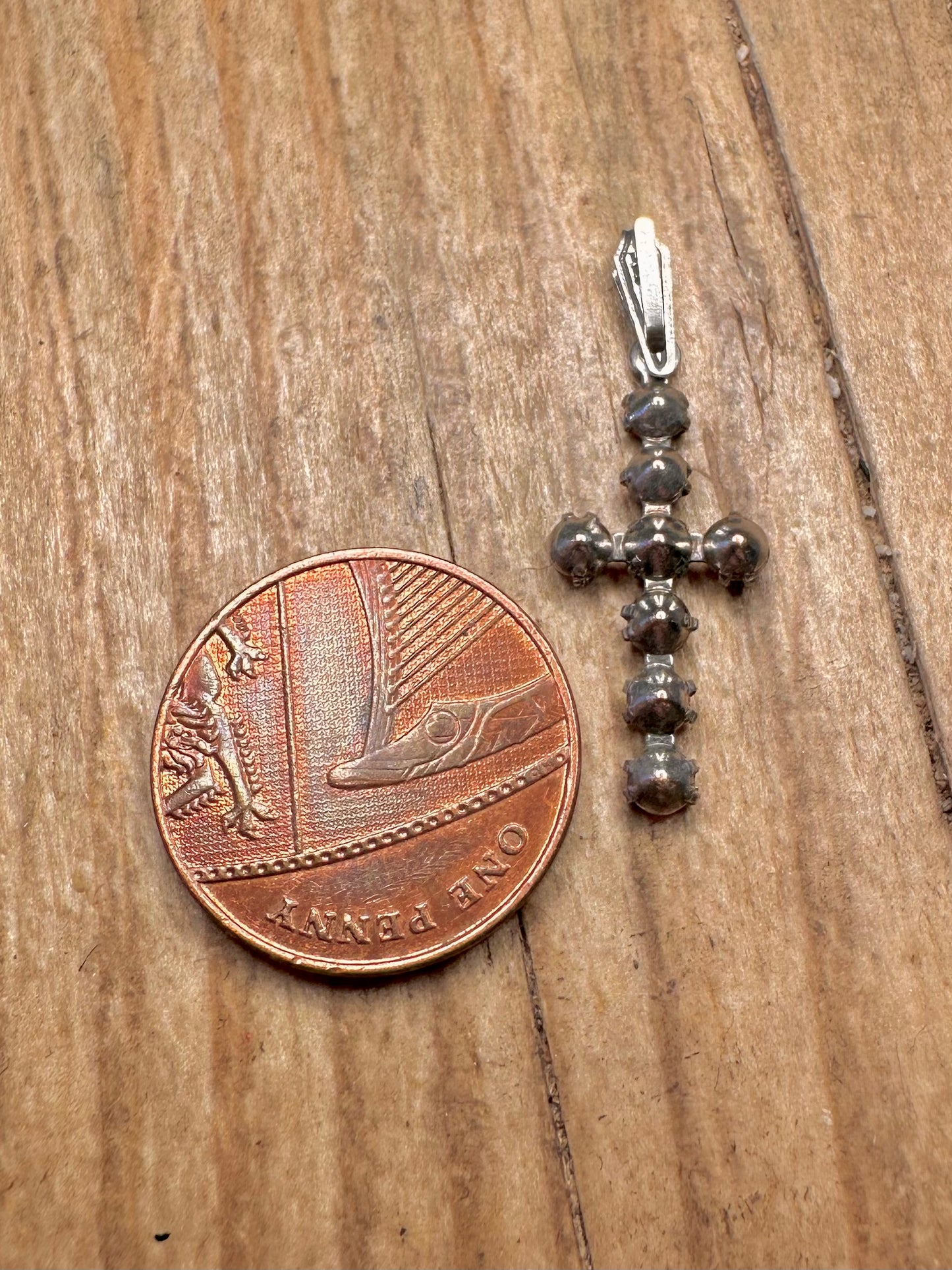 Vintage Amethyst Cross 925 Sterling Silver Pendant