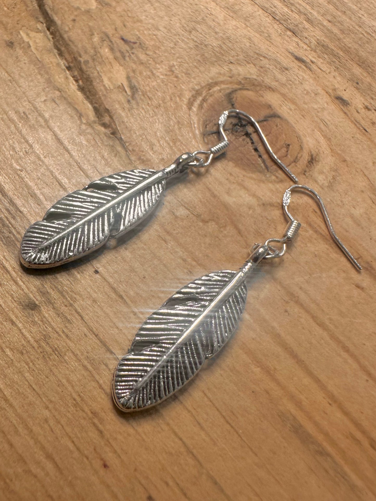 Vintage Leaf Dangle 925 Silver Earrings