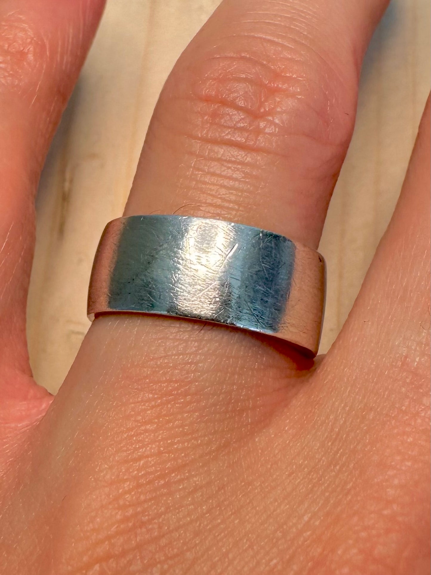 Wide Band 925 Sterling Silver Size M1/2 Ring