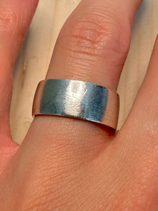 Wide Band 925 Sterling Silver Size M1/2 Ring