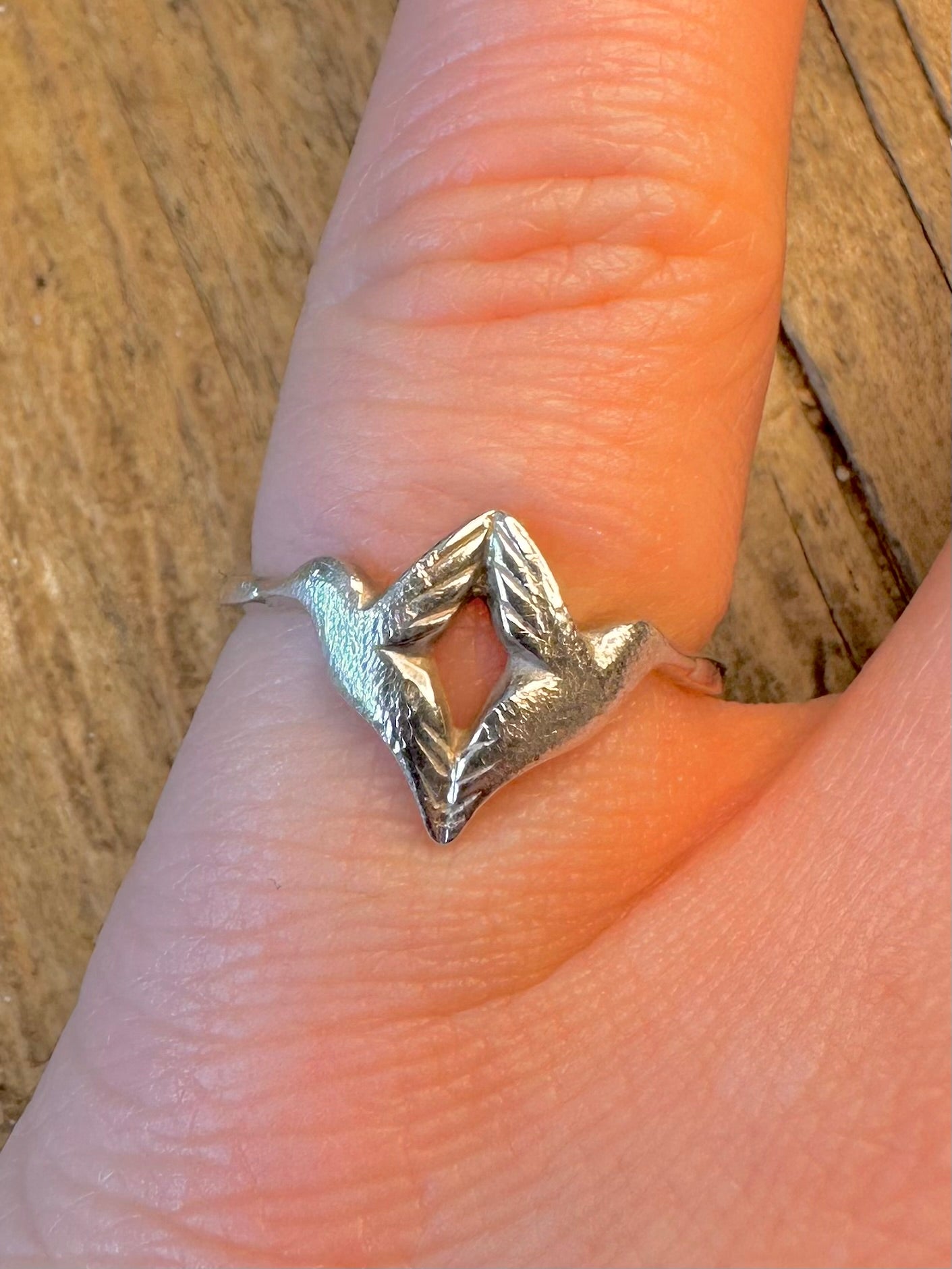 Two Humming Birds 925 Sterling Silver Size L1/2 Ring