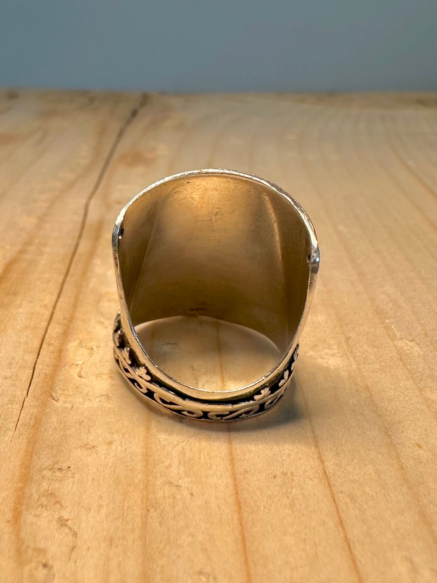 Vintage Wide Statement 925 Sterling Silver Size O Ring